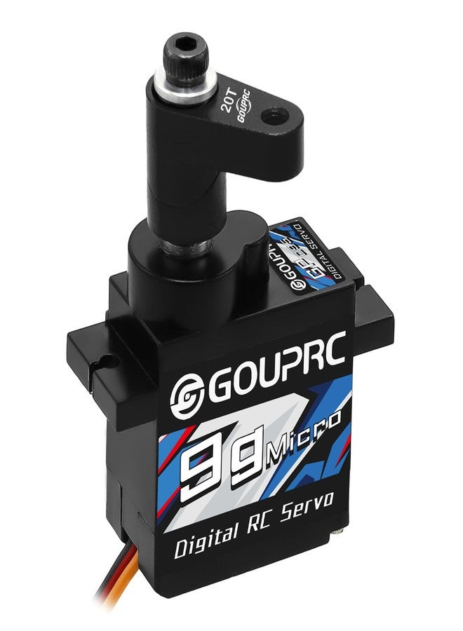 سيرفو رقمي صغير GOUPRC 9G ذو تروس معدنية لسيارات ARRMA Granite وGROM Typhon بمقياس 1/18 وGROM Mini Mojave وGROM 1/14 RC، قطع غيار سيرفو مطورة مع ذراع سيرفو 20T أسود - Image 5